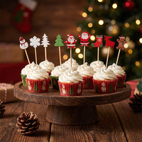 Fabriekslevering 12cm Biologisch afbreekbare Kerst- en Halloween mini bamboe spiesjes - Kerstman boom fruitprikkers - 100 verpakkingen per