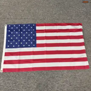 Fast Delivery 3x5 FT US Flag Digital Printing And Embroidered Polyester Heavy Duty Usa National Custom Making Waterproof