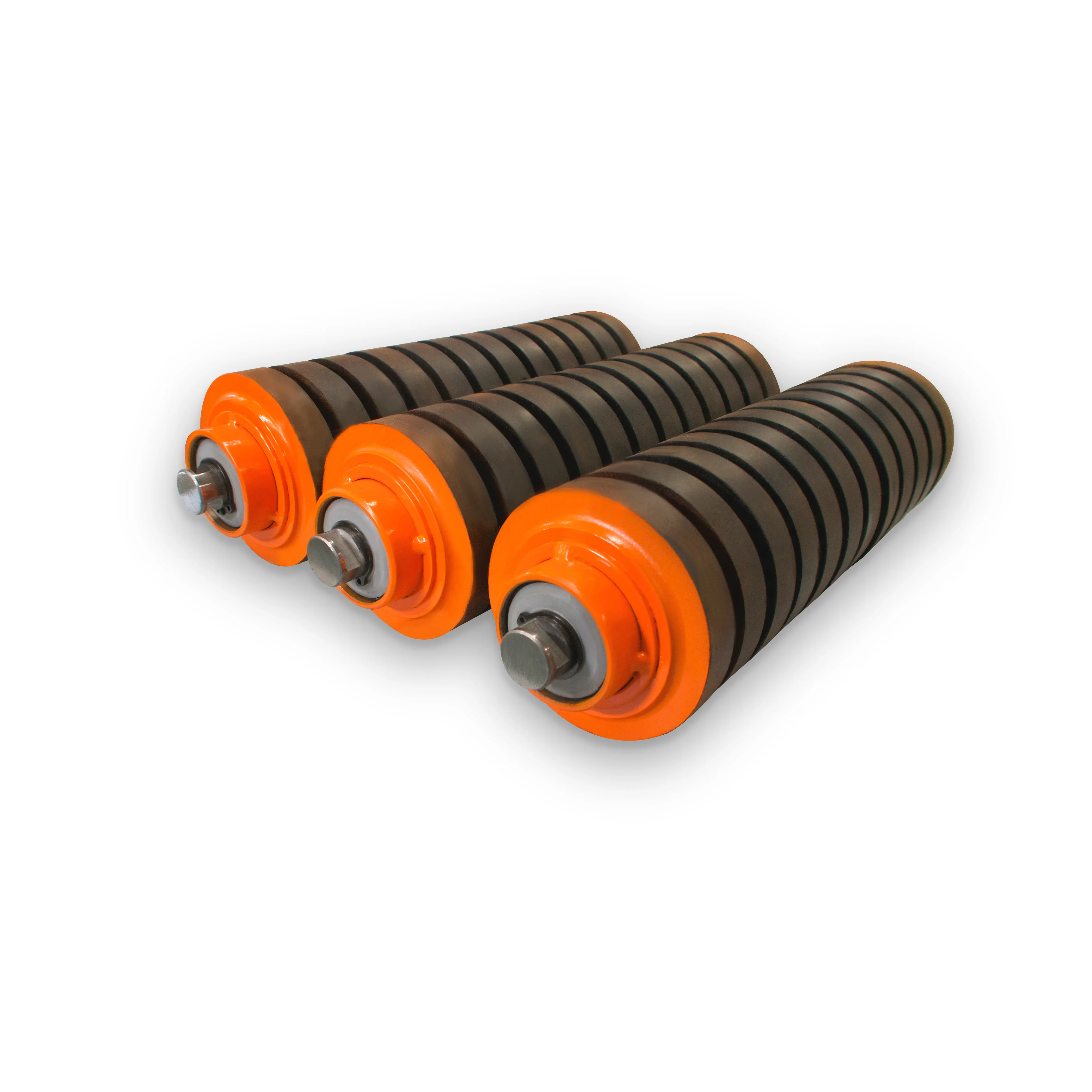 Mining transport conveyor special accessories cushioning rollers various specifications customised.