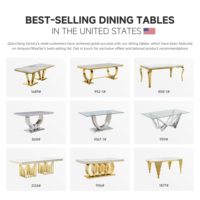 QIANCHENG, fournisseur chinois de meubles de luxe pour la maison, table de salle à manger avec chaises, plateau en marbre artificiel blanc