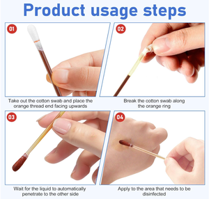 Coton-tige double tête doux rempli de liquide <span class=keywords><strong>micellaire</strong></span> de qualité supérieure, marque privée OEM, pour maquillage cosmétique - Product Image 4