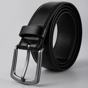 Cinturón de cuero de vaca retro de lujo para <span class=keywords><strong>hombre</strong></span>, Pin de comercio transfronterizo para hebilla, longitud personalizada versátil, venta al por mayor para Amazon <span class=keywords><strong>AliExpress</strong></span> - Product Image 1