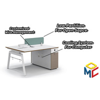 Bureau d'angle en bois à prix d'usine, table de séparation, postes de travail individuels pour bureau