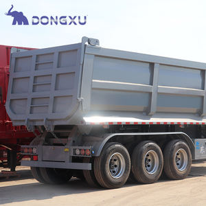 QUEST transport d'agrégats de charbon ou de gravier arrière hydraulique 45 mètre cube en forme de U 4 essieux remorques à benne basculante <span class=keywords><strong>semi</strong></span>-remorque - Product Image 3