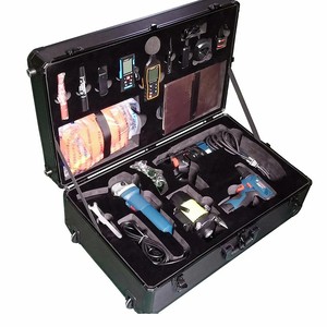 Caja <span class=keywords><strong>de</strong></span> <span class=keywords><strong>herramientas</strong></span> portátil <span class=keywords><strong>de</strong></span> aluminio negro Barbero <span class=keywords><strong>maletín</strong></span> vacío pequeño multifuncional para el hogar - Product Image 5