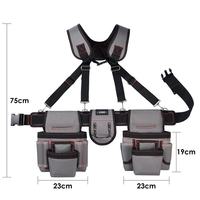 Ceinture à outils réglable avec sangle de poitrine, poche de travail robuste pour électricien, travaux de construction et de réparation, organisateur multi-poches