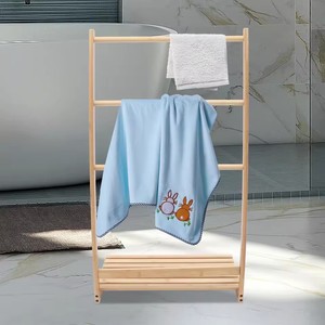 3 Tier Bamboo Freestanding Towel Rack Stand for Hotel Home <strong>Bathroom</strong> Towel Holder <strong>Ladder</strong> <strong>Storage</strong> Rack Clothes <strong>Storage</strong> Stand - Product Image 2