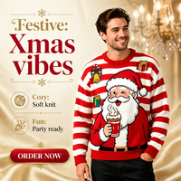 Pull en tricot 100% coton à col rond FNJIA pour homme, pull décontracté unisexe pour l'automne, idéal pour les fêtes