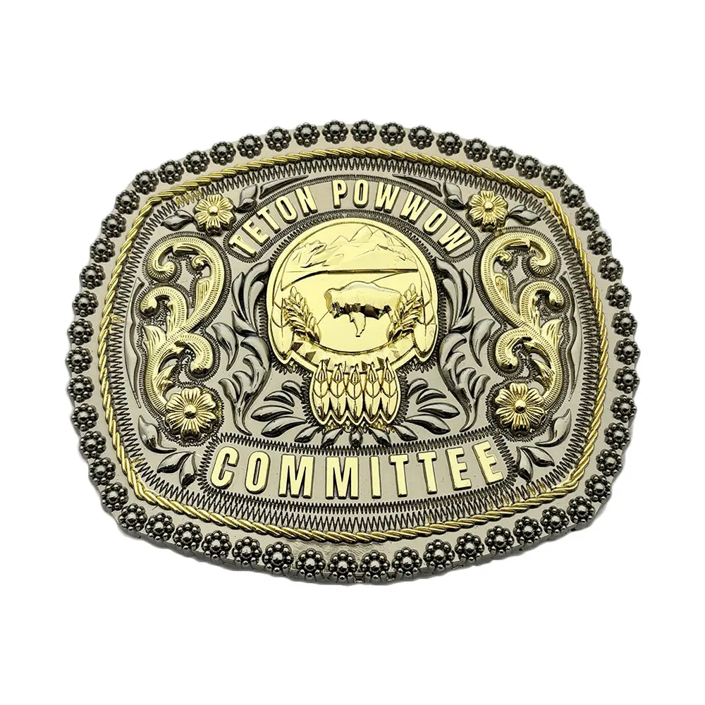 Free sample custom enamel wolf belt buckles uk business metal western cowboy belt buckle