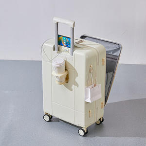 <span class=keywords><strong>Valise</strong></span> à ouverture frontale OEM/ODM avec porte-gobelet et connexion USB Ensembles de bagages 14/20/26 pouces 3 pièces - Product Image 6