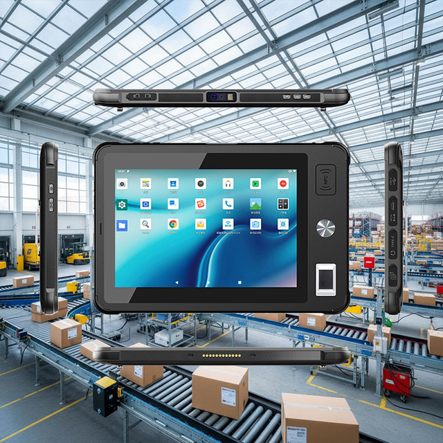 OEM ODM Industrial Grade 8 Inch Rugged Tablet for Android 8GB RAM 128GB ROM 1D 2D Scanner Fingerprint NFC 100M Ethernet Port