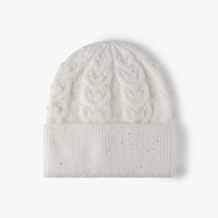 Bonnet en laine douce tricoté, chaud et à revers, style classique torsadé, pour femmes et hommes, gris confortable, OEM/ODM