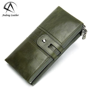 Andong Leather Long <b>Wallet</b> <b>Purse</b> for Women Real Genuine Cow Leather Retro Fashion Clutch <b>Phone</b> Pocket Bag Rfid Blocking <b>Purses</b> - Product Image 1