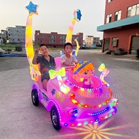 Voiture tamponneuse électrique Haohaole pour enfants, intérieur/extérieur, télécommandée, à batterie, avec minuterie, capacité 180 kg pour 2 passagers, en plastique PE
