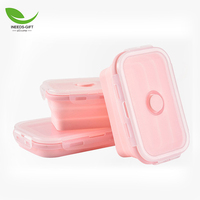 Boîte à Lunch pliante en Silicone, pièces, récipients de stockage des aliments dans la cuisine personnalisés, bols pour le Camping, conteneurs de stockage des aliments