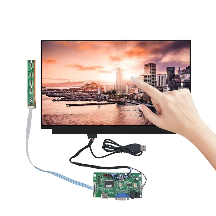 Wisecoco 15.6 inç ince ips tft lcd 40 pin hücre lcd diz üstü  pcap projeksiyonlu kapasitif dokunmatik ekran paneli cam on-hücresi 15.6