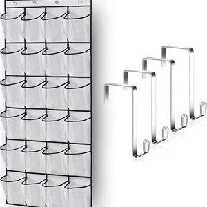 Organisateur mural 24 compartiments pour chaussures et articles divers, en tissu, avec poches en maille, à suspendre sur la porte ou dans le placard - Product Image 6