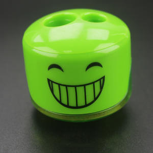 Standard Mini for Face Pattern Portable <b>Pencil</b> Sharpener with Dual Hole Four <b>Color</b> Options - Product Image 4