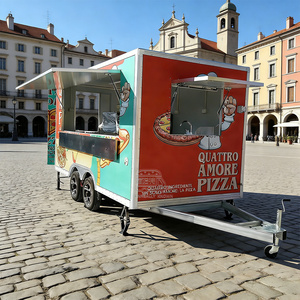 Cocina móvil cuadrada de fibra de vidrio y acero inoxidable con certificación DOT CE VIN para remolque de venta de hot dogs y hamburguesas - Product Image 1