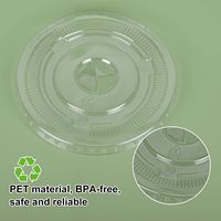 Couvercles transparents plats/dôme/sans paille de 78 mm, 90 mm, 92 mm, 93 mm, 95 mm, 98 mm de diamètre pour gobelets en plastique PET jetables