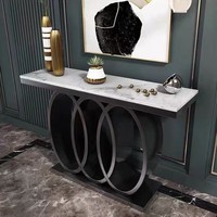 Moderner Metall-Konsolentisch mit Wandmontiertem Flur-Aufbewahrungsregal für Wohnzimmer, Schlafzimmer & Hotelgebrauch