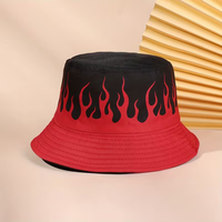 Sombrero de Pescador Hip Hop para Hombre y Mujer, Diseño de Llamas, Algodón, Verano, Moda, Logotipo Bordado, Pesca al Aire Libre, Playa