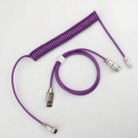 Câble USB Type C en spirale tressée en alliage d'aluminium GX12 M10 M12, câble USB-C pour clavier mécanique