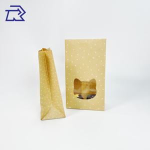 Sacs en papier kraft brun personnalisables, résistants à la graisse, avec fenêtre transparente, pour l'emballage alimentaire (pizza, lait, sushi) - Product Image 5