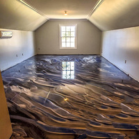 Theforce House Mall dekorasi epoxy cat lantai polyaspartic beton lapisan lantai tinggi transparan dan non-slip