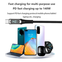 Cable de Carga Rápida PD de 140W con Pantalla LED Tipo C para Teléfono Móvil, 1m/2m, 5A, para Computadora e Impresora