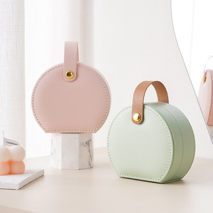 Estuche Circular para Joyas con Diseño de Macaron, Portátil y Compacto, Estuche de Viaje para Joyas, Hermoso Estuche de Joyas de Mano - Product Image 3
