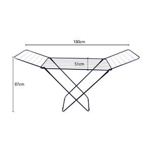 Séchoir à linge pliant sur pied, extensible, gain de place, en acier, structure en X - Product Image 6