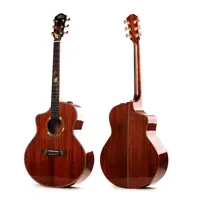 Acoustic Guitar Cao Cấp Rắn Gỗ Gụ Top Nhà Máy Bán Buôn Cutaway Tất Cả Rắn Guitar Trung Quốc Handmade Inlay 41 "High-Gloss