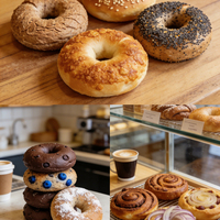 Machine industrielle électrique de fabrication de bagels, ensemble de machines de formage et de cuisson pour ligne de transformation alimentaire