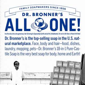 Dr. Bronner's Pure-<b>Castile</b> Magic <b>Soap</b> Bars 6-Pack (Lavender 5 oz Each)-Certified Organic for Oily Skin-Regenerative Bath <b>Soap</b> - Product Image 5
