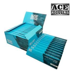 Papel de Liar ACE Blue King Size de Marca Privada con 32 Hojas y 32 Puntas de Filtro por Libreta, Empaque Personalizado - Product Image 1