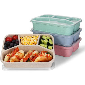 Tre e quattro grid bento box PP lunch box per picnic all'aperto <span class=keywords><strong>set</strong></span> di box per snack - Product Image 3