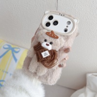 Coque arrière en peluche d'hiver, douce et moelleuse, pour iPhone 11 12 13 14 15 16 17 18 Pro Max Plus