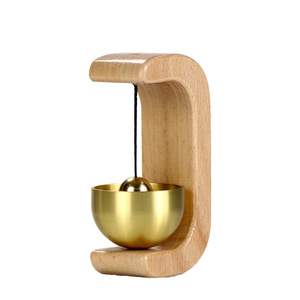 Campana de entrada montada en la puerta con efecto dopamina, madera de nogal magnética, campana recordadora para entrada de tienda, campana de cobre estilo chino - Product Image 2