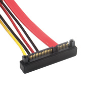 Câble d'alimentation de données SATA 3.0SATA 7 + 15 broches mâle à femelle à angle de 90 degrés 25CM câble d'extension SATA 22Pin mâle à femelle