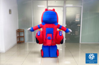 Costume de mascotte de dinosaure gonflable publicitaire, facile à installer, rangement ultra compact, costume gonflable de dessin animé pour la marche