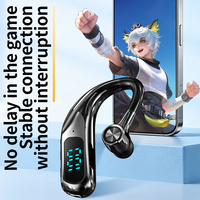 Casque sans fil à crochet d'oreille rotatif, BT 6.0, affichage numérique LED, grande autonomie, écouteurs anti-chute pour affaires et jeux