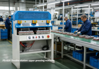 Presse à tiges de chaussures double station FS-820, moteur 3KW haute vitesse, fonctionnement simultané silencieux, haute efficacité pour la fabrication de chaussures