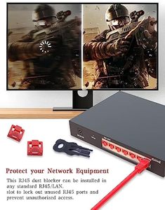 1 túi = 24 cái RJ45 cổng khóa với 2 phím, RJ45 Nắp che bụi nữ cổng phích cắm bảo vệ khóa RJ45 cổng khóa bụi chặn - Product Image 2