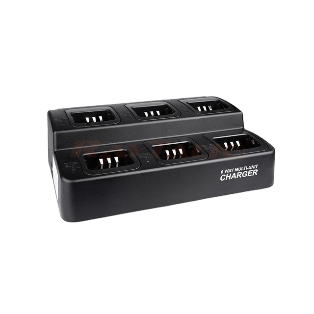 Professional Portable Six Way Rapid Charger Station with Adapter Replaceable Slots Raytalk RT-UC602 Dual-Row Model