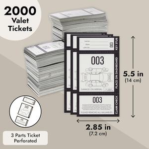 Tickets de stationnement pour valet, numérotés (000-999), tickets perforés en 3 parties pour événements, permis de stationnement, étiquettes suspendues pour voiture - Product Image 4