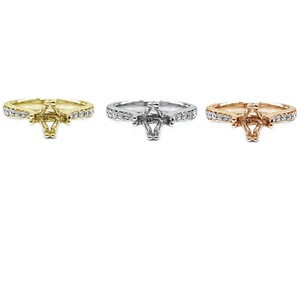 Classic Fine Romantic Design High Quality 18k White Gold Real Diamond Shape Semi Mounting Wedding Engagement Ring for Party - Product Image 4