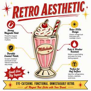 Aimant de réfrigérateur en émail style rétro américain, vintage, avec motifs Jukebox, Burger, Pizza, Milkshake, Café, style Rockabilly des années <span class=keywords><strong>50</strong></span>, en métal - Product Image 4