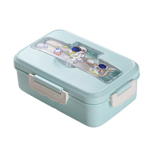 Dibujos animados niños <span class=keywords><strong>3</strong></span> compartimentos contenedor de alimentos a prueba de fugas microondas seguro escuela niños Bento fiambrera conjunto - Product Image 5