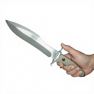 Cuchillo de Bolsillo para Exteriores, Diseño Personalizado (OEM), Hoja de Acero Inoxidable 3cr13, Mango de Goma G10, Ancho de Hoja Fija de 9 mm, para Camping, con Funda de Cuero - Product Image 2